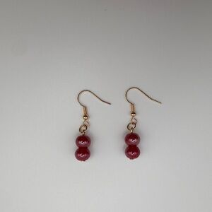 Chic Red Beaded Earrings